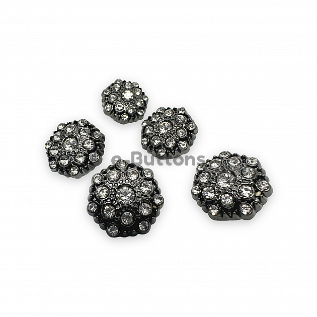 Rhinestone Button 20 mm 32 L Black and White Rhinestone Button Jacket and Cardigan Button PBT0025