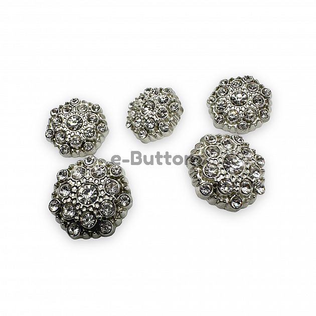 Rhinestone Button 20 mm 32 L Black and White Rhinestone Button Jacket and Cardigan Button PBT0025