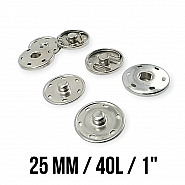 Sew-On Snap Button 25 mm 40 L 1" Brass Stainless ERD250PR