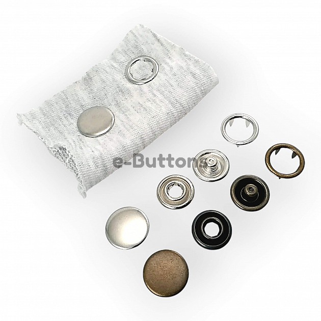 Prong Snap Button15 mm - 24L - 0.60 in One Side Ring with Cap Prong Snap Fastener ERC0015TKPR