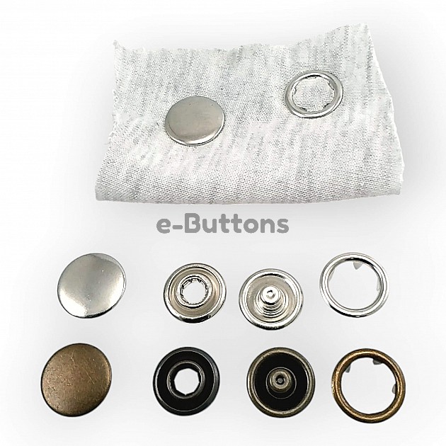 Prong Snap Button15 mm - 24L - 0.60 in One Side Ring with Cap Prong Snap Fastener ERC0015TKPR