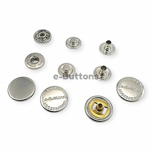 Snap Fasteners Coin Type Flat Brass 54 System Caas 125 Model Set of 4 ERCAAS0125PRP