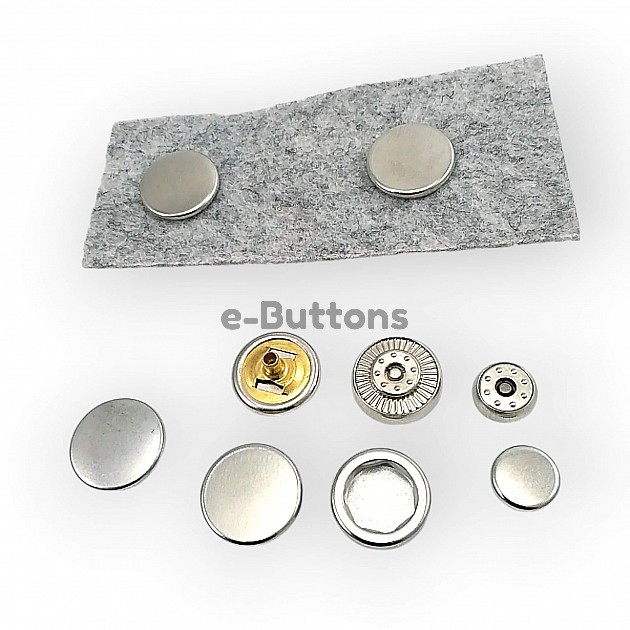 15 mm (0.60 in) Double-Sided Jacket Snap Coin Type Brass - Deluxe Series PR150R200BCFT