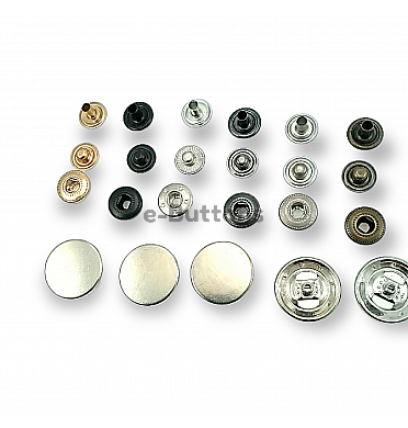 ▷ 20 mm Snaps Fasteners 25/32 Coin Type Flat 32L Brass Set of 4