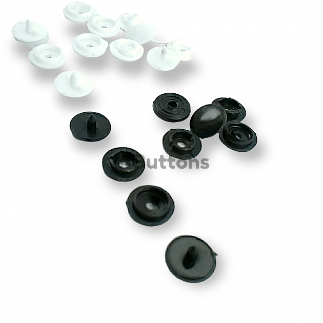 15 mm Plastic Snaps Buttons 19/32" 24L Set Of 4 (500 Pcs/Pkt) PLS00015ERC