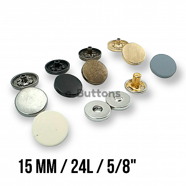 Mıknatıslı Çıtçıt 15 mm Düz Zamak 4 lü Takım  ERMK015ZMK15