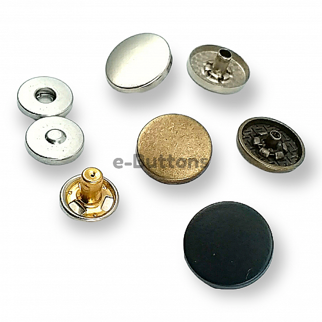 Magnetic Snap Fastener 17 mm  Flat Zamak Set of 4 ERMK018ZMK17